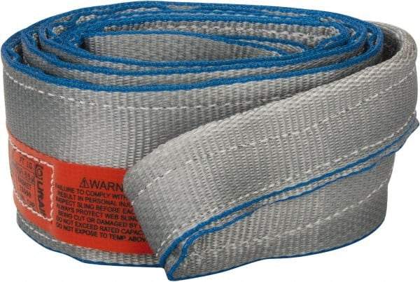 Lift-All - 8' Long x 4" Wide, 11,500 Lb Vertical Capacity, 2 Ply, Polyester Web Sling - 9,200 Lb Choker Capacity - Americas Industrial Supply