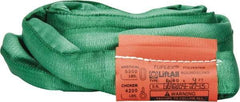 Lift-All - 4' Long x 4" Wide, 5,300 Lb Vertical Capacity, Polyester Web Sling - 4,200 Lb Choker Capacity, 7/8" Diam Chain, Green - Americas Industrial Supply