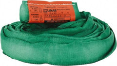 Lift-All - 7' Long x 1-3/8" Wide, Polyester Web Sling - 4,200 Lb Choker Capacity, 7/8" Diam Chain, Green - Americas Industrial Supply