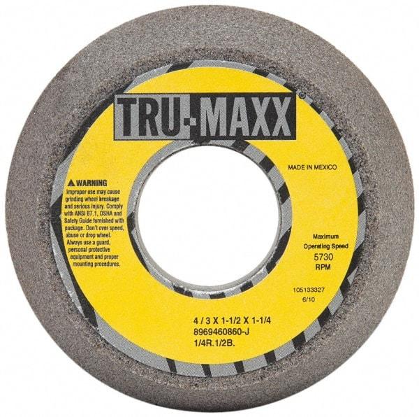 Tru-Maxx - 4" Diam, 1-1/4" Hole Size, 1-1/2" Overall Thickness, 60 Grit, Type 11 Tool & Cutter Grinding Wheel - Medium Grade, Aluminum Oxide, J Hardness, 5,730 RPM - Americas Industrial Supply