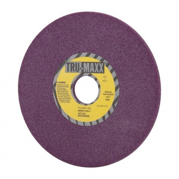Tru-Maxx - 7" Diam x 1-1/4" Hole x 1/4" Thick, J Hardness, 46 Grit Surface Grinding Wheel - Aluminum Oxide, Type 1, Coarse Grade, 3,600 Max RPM, No Recess - Americas Industrial Supply