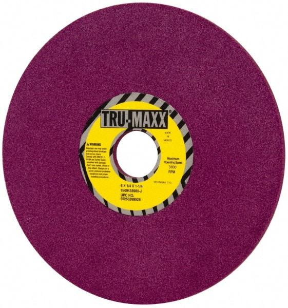 Tru-Maxx - 8" Diam x 1-1/4" Hole x 1/4" Thick, J Hardness, 80 Grit Surface Grinding Wheel - Aluminum Oxide, Type 1, Medium Grade, 3,600 Max RPM, No Recess - Americas Industrial Supply