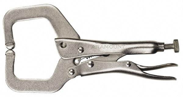 Paramount - 11" OAL C-Clamp Locking Pliers - 2-5/8" Jaw Depth, 3-3/8" Jaw Opening, Standard Handle - Americas Industrial Supply