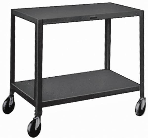 Made in USA - 500 Lb Capacity, 18" Wide x 30" Long x 34-1/2" High Service Cart - 2 Shelf, Steel, Swivel Casters - Americas Industrial Supply