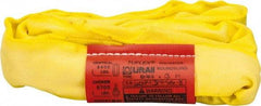 Lift-All - 3' Long x 3" Wide, 16,800 Lb Vertical Capacity, Polyester Web Sling - 6,700 Lb Choker Capacity, 1-1/8" Diam Chain, Yellow - Americas Industrial Supply