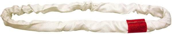 Lift-All - 9' Long x 2-1/8" Wide, Polyester Web Sling - 13,400 Lb Choker Capacity, 1-3/8" Diam Chain, White - Americas Industrial Supply