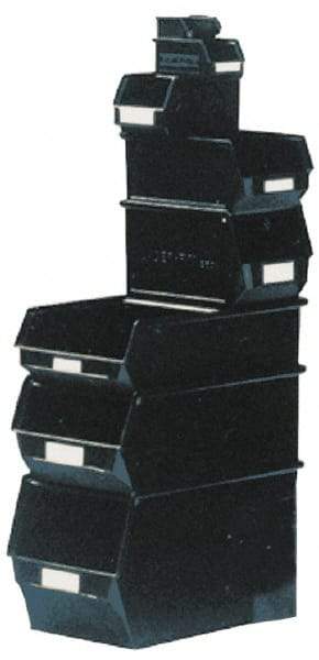 SSI Schaefer - 22 Lb. Load Capacity, 20-7/8" Deep, Black Polypropylene Hopper Stacking Bin - 11-3/4" High x 12-1/2" Wide x 20-7/8" Long - Americas Industrial Supply