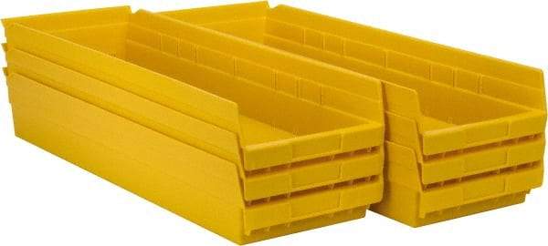 Akro-Mils - 23-5/8" Deep, Yellow Hopper Shelf Bin - 4" High x 8-3/8" Wide x 23-5/8" Long - Americas Industrial Supply