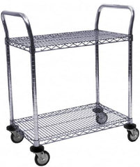 Value Collection - 600 Lb Capacity, 24" Wide x 60" Long x 39" High Wire Cart - 2 Shelf, Steel, Swivel Casters - Americas Industrial Supply
