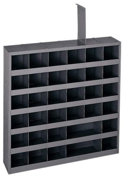 Durham - 36 Bin Bin Shelving Unit with Removable Dividers - 23-3/4 Inch Overall Width x 4-3/4 Inch Overall Depth x 23-3/4 Inch Overall Height, Gray Steel Bins - Americas Industrial Supply