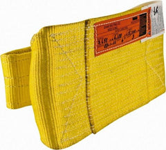 Made in USA - 3' Long x 6" Wide, 7,650 Lb Vertical Capacity, 1 Ply, Nylon Web Sling - 6,120 Lb Choker Capacity - Americas Industrial Supply