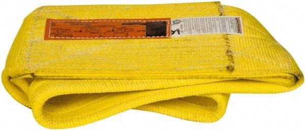 Made in USA - 3' Long x 6" Wide, 13,925 Lb Basket Capacity, 13,925 Lb Vertical Capacity, 2 Ply, Nylon Web Sling - 11,140 Lb Choker Capacity - Americas Industrial Supply