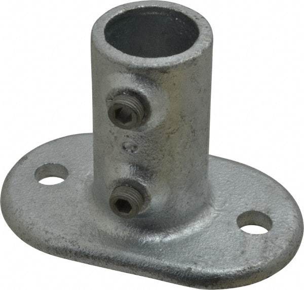 Kee - 1" Pipe, Railing Flange, Malleable Iron Flange Pipe Rail Fitting - Galvanized Finish - Americas Industrial Supply