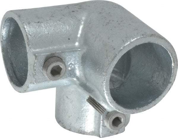 Kee - 1-1/2" Pipe, Side Outlet Elbow, Malleable Iron Elbow Pipe Rail Fitting - Galvanized Finish - Americas Industrial Supply