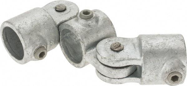 Kee - 1" Pipe, Malleable Iron Swivel Socket Pipe Rail Fitting - Galvanized Finish - Americas Industrial Supply