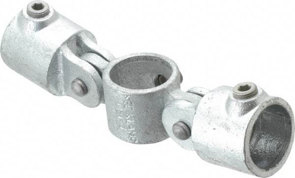 Kee - 1-1/4" Pipe, Malleable Iron Swivel Socket Pipe Rail Fitting - Galvanized Finish - Americas Industrial Supply