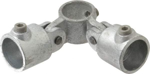 Kee - 1-1/4" Pipe, Malleable Iron Swivel Socket Pipe Rail Fitting - Galvanized Finish - Americas Industrial Supply