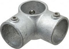 Kee - 2" Pipe, 90° Two Socket Tee, Malleable Iron Tee Pipe Rail Fitting - Galvanized Finish - Americas Industrial Supply