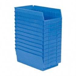 Akro-Mils - 11-5/8" Deep, Blue Hopper Shelf Bin - 4" High x 6-5/8" Wide x 11-5/8" Long - Americas Industrial Supply