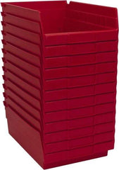 Akro-Mils - 11-5/8" Deep, Red Hopper Shelf Bin - 4" High x 8-3/8" Wide x 11-5/8" Long - Americas Industrial Supply