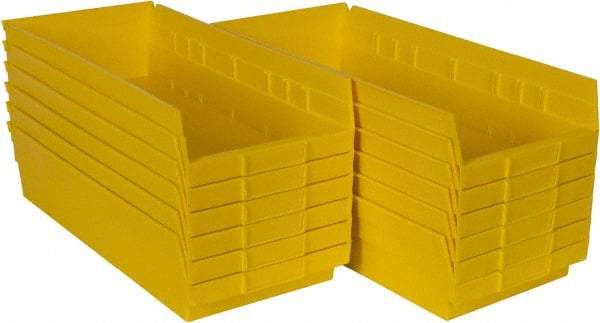 Akro-Mils - 17-7/8" Deep, Yellow Hopper Shelf Bin - 4" High x 8-3/8" Wide x 17-7/8" Long - Americas Industrial Supply