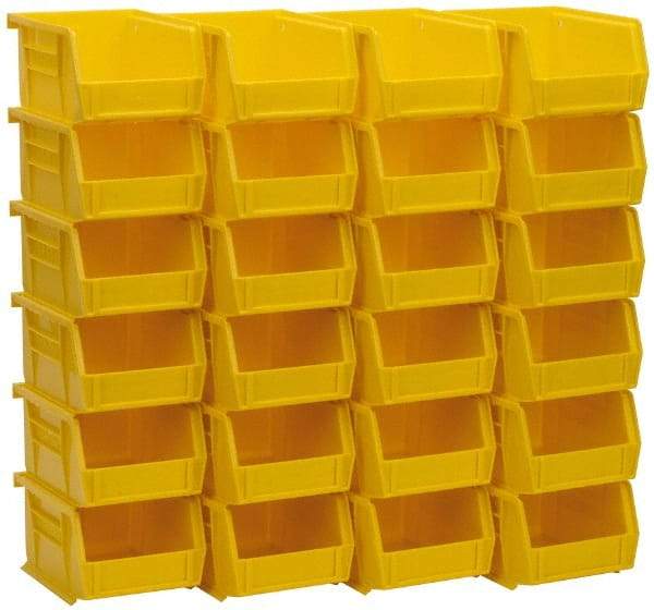 Akro-Mils - 10 Lb. Load Capacity, 5-3/8" Deep, Yellow Polymer Hopper Stacking Bin - 3" High x 4-1/8" Wide x 5-3/8" Long - Americas Industrial Supply