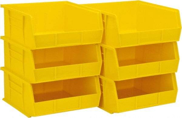 Akro-Mils - 50 Lb. Load Capacity, 10-7/8" Deep, Yellow Polymer Hopper Stacking Bin - 5" High x 11" Wide x 10-7/8" Long - Americas Industrial Supply