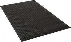 Wearwell - 5' Long x 3' Wide, Dry Environment, Anti-Fatigue Matting - Black, Vinyl with Vinyl Sponge Base, Rounded on 4 Sides - Americas Industrial Supply