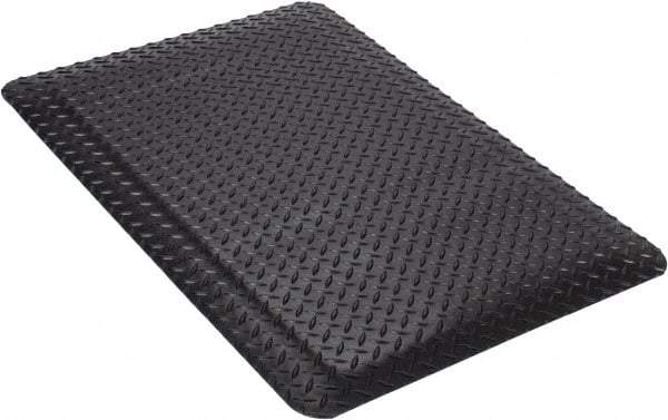 Wearwell - 3' Long x 2' Wide, Dry Environment, Anti-Fatigue Matting - Black, Vinyl with Nitrile Blend Base, Beveled on 4 Sides - Americas Industrial Supply