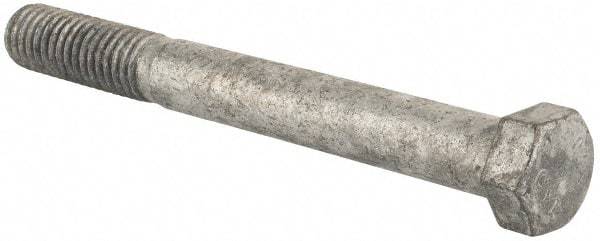 Value Collection - 7/16-14 Thread, 4" Length Under Head, Steel Hex Head Bolt - Hot Dipped Galvanized Coated, UNC Thread, ASTM A307, Grade 2 - Americas Industrial Supply