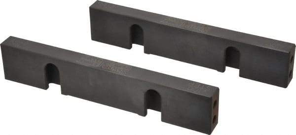 Snap Jaws - 8" Wide x 1.53" High x 0.73" Thick, Step Vise Jaw - Steel, Fixed Jaw, Compatible with 6" Vises - Americas Industrial Supply
