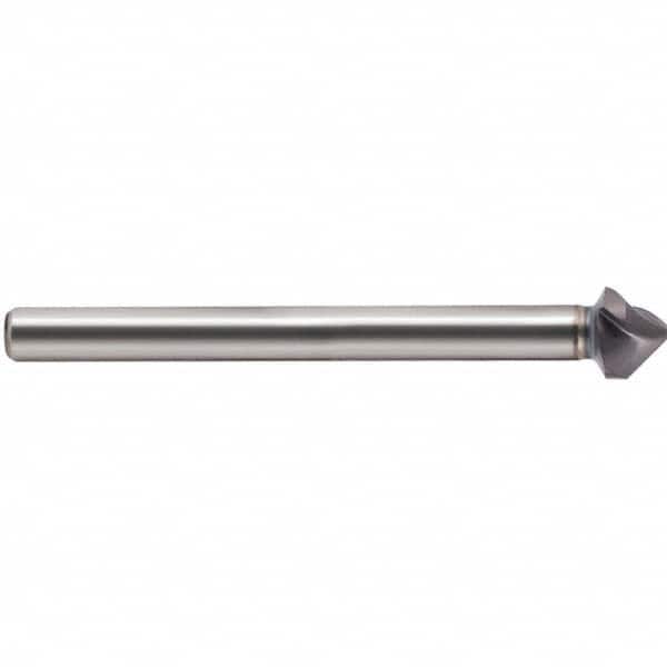SpyroTec 8.3mm Head Diam, 2mm Cut Diam, 6mm Shank Diam, 3 Flute 90° High Speed Steel Countersink TiAlN Finish, Single End, 6mm Straight Shank, Right Hand Cut