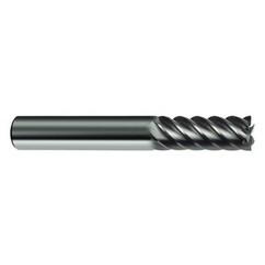 5/16" Dia. - 2-1/2" OAL - 45° Helix Bright Carbide End Mill - 6 FL - Americas Industrial Supply