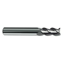 4.5mm Dia. - 50mm OAL - 45° Helix Bright Carbide End Mill - 3 FL - Americas Industrial Supply
