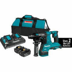 Makita - 36 Volt 1-1/8" SDS Plus Chuck Cordless Rotary Hammer - 5000 BPM, 0 to 980 RPM, Reversible - Americas Industrial Supply