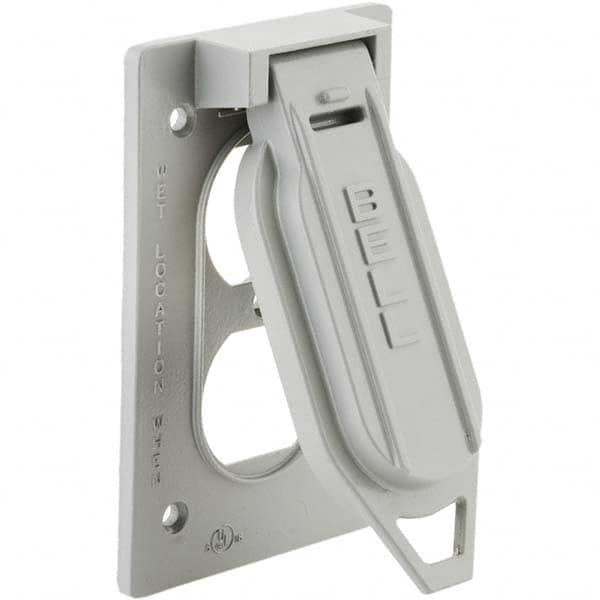 Hubbell-Raco - Weatherproof Box Covers Cover Shape: Rectangle Number of Holes in Outlet: 2 - Americas Industrial Supply