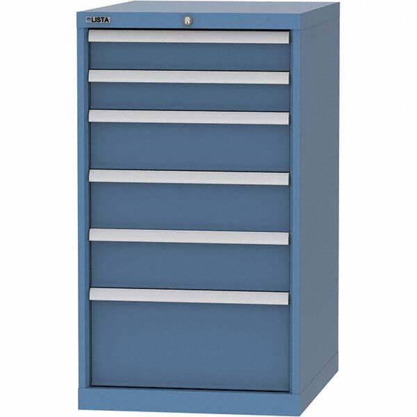 LISTA - 6 Drawer, 99 Compartment Bright Blue Steel Modular Storage Cabinet - Americas Industrial Supply