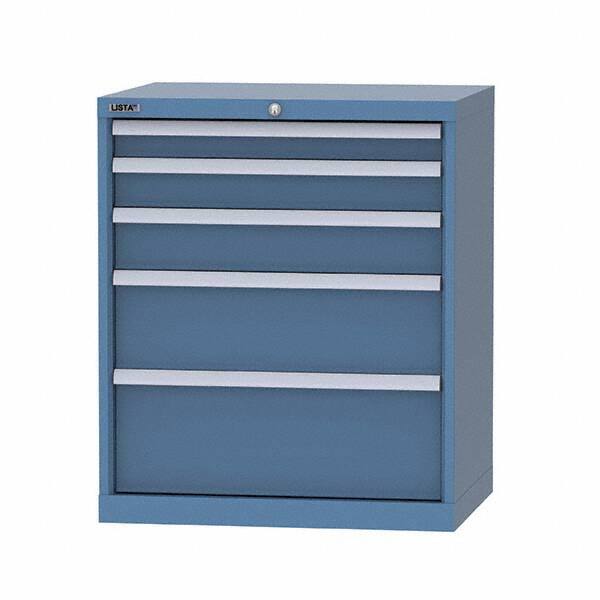 LISTA - 5 Drawer, 124 Compartment Bright Blue Steel Modular Storage Cabinet - Americas Industrial Supply
