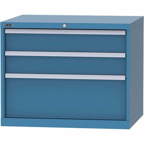 LISTA - 3 Drawer, 84 Compartment Bright Blue Steel Modular Storage Cabinet - Americas Industrial Supply