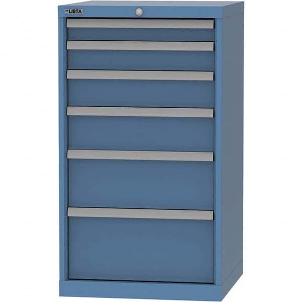 LISTA - 6 Drawer, 84 Compartment Bright Blue Steel Modular Storage Cabinet - Americas Industrial Supply