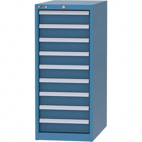 LISTA - 9 Drawer, 45 Compartment Bright Blue Steel Modular Storage Cabinet - Americas Industrial Supply