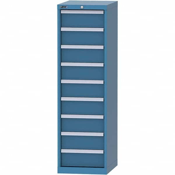 LISTA - 9 Drawer, 45 Compartment Bright Blue Steel Modular Storage Cabinet - Americas Industrial Supply