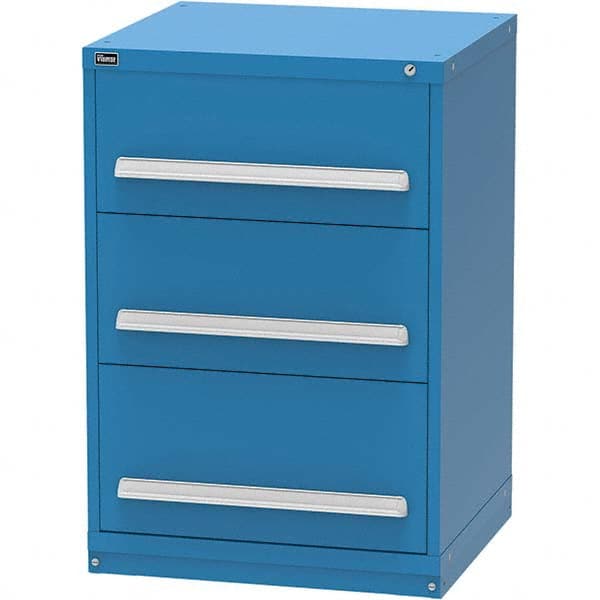 Vidmar - 3 Drawer, 124 Compartment Bright Blue Steel Modular Storage Cabinet - Americas Industrial Supply