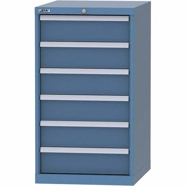 LISTA - 6 Drawer, 99 Compartment Bright Blue Steel Modular Storage Cabinet - Americas Industrial Supply