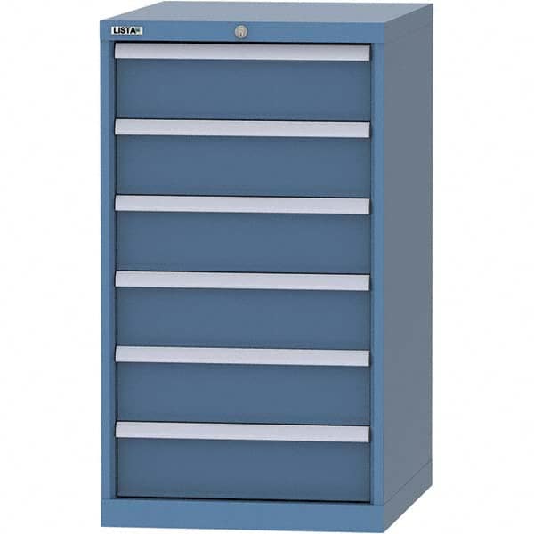 LISTA - 6 Drawer, 99 Compartment Bright Blue Steel Modular Storage Cabinet - Americas Industrial Supply