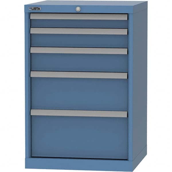 LISTA - 5 Drawer, 84 Compartment Bright Blue Steel Modular Storage Cabinet - Americas Industrial Supply