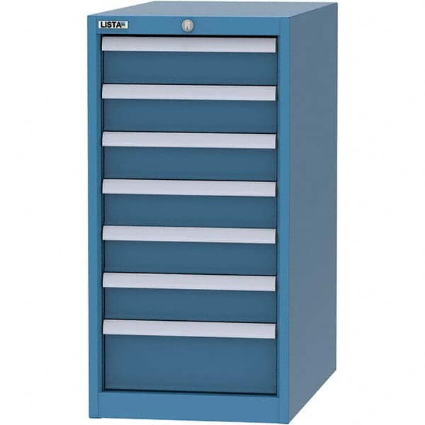 LISTA - 7 Drawer, 45 Compartment Bright Blue Steel Modular Storage Cabinet - Americas Industrial Supply