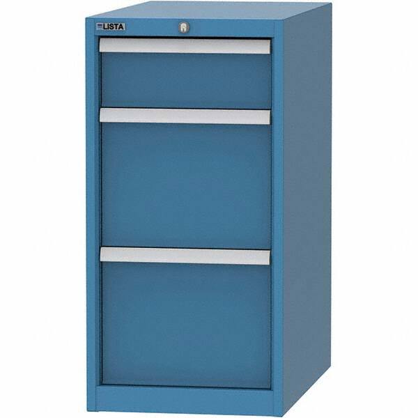 LISTA - 3 Drawer, 45 Compartment Bright Blue Steel Modular Storage Cabinet - Americas Industrial Supply