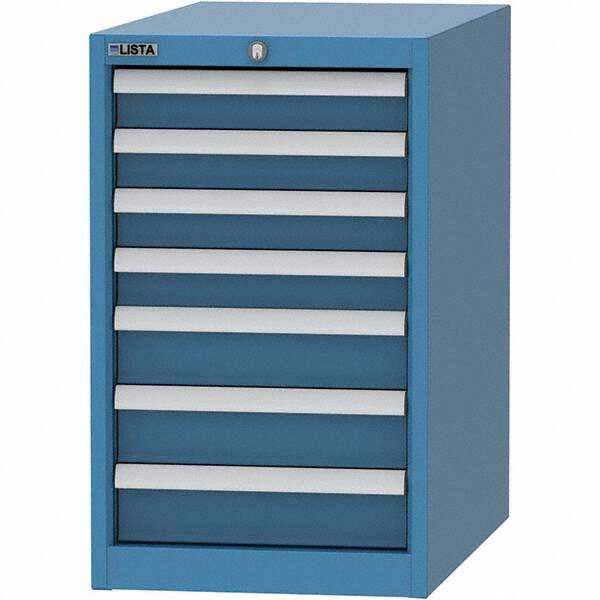 LISTA - 7 Drawer, 45 Compartment Bright Blue Steel Modular Storage Cabinet - Americas Industrial Supply