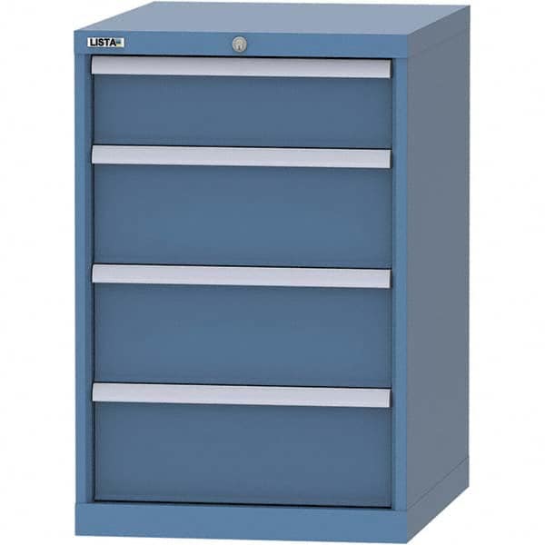 LISTA - 4 Drawer, 99 Compartment Bright Blue Steel Modular Storage Cabinet - Americas Industrial Supply